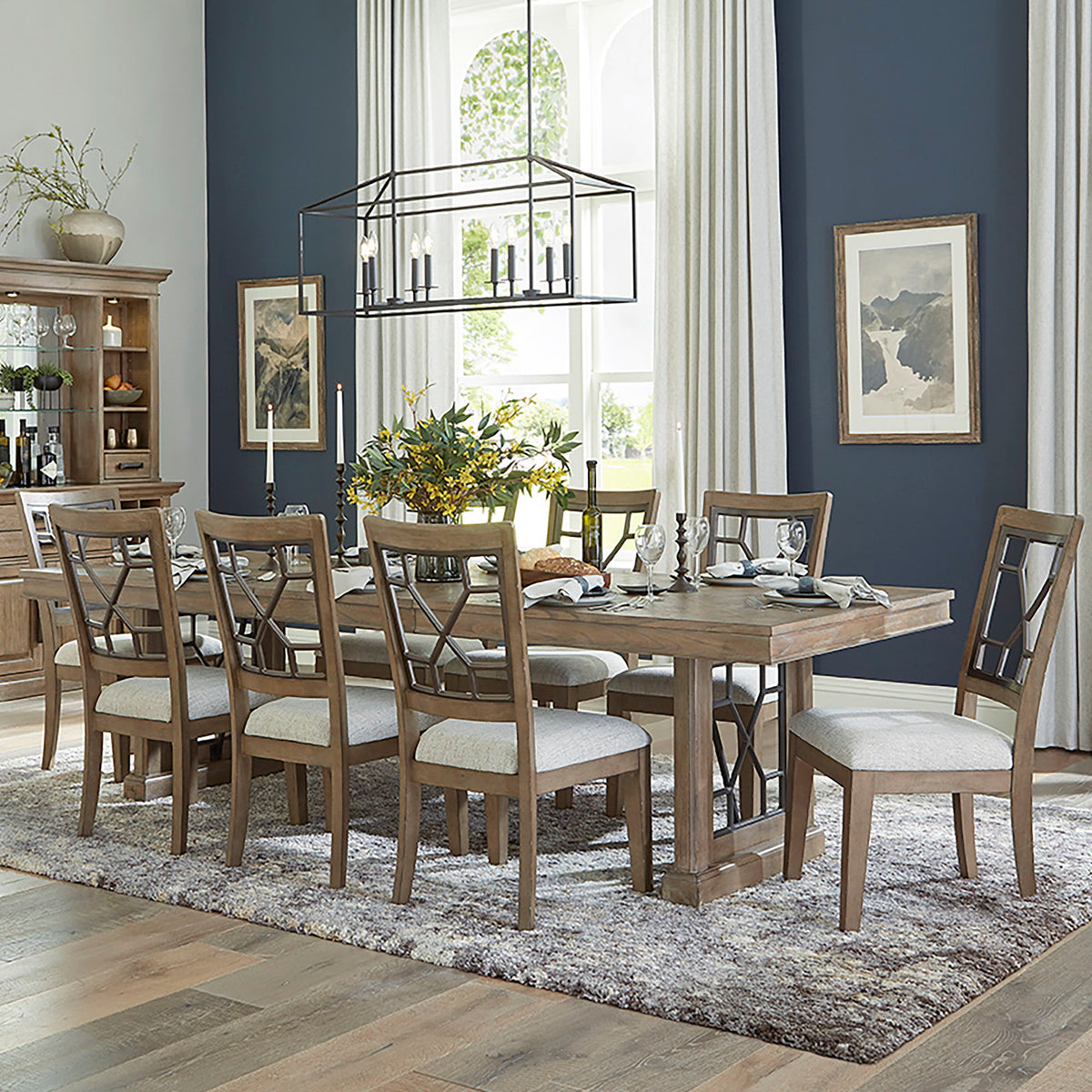 Sundance Dining - Grid Back Dining Chair (Set of 2) - Sandstone