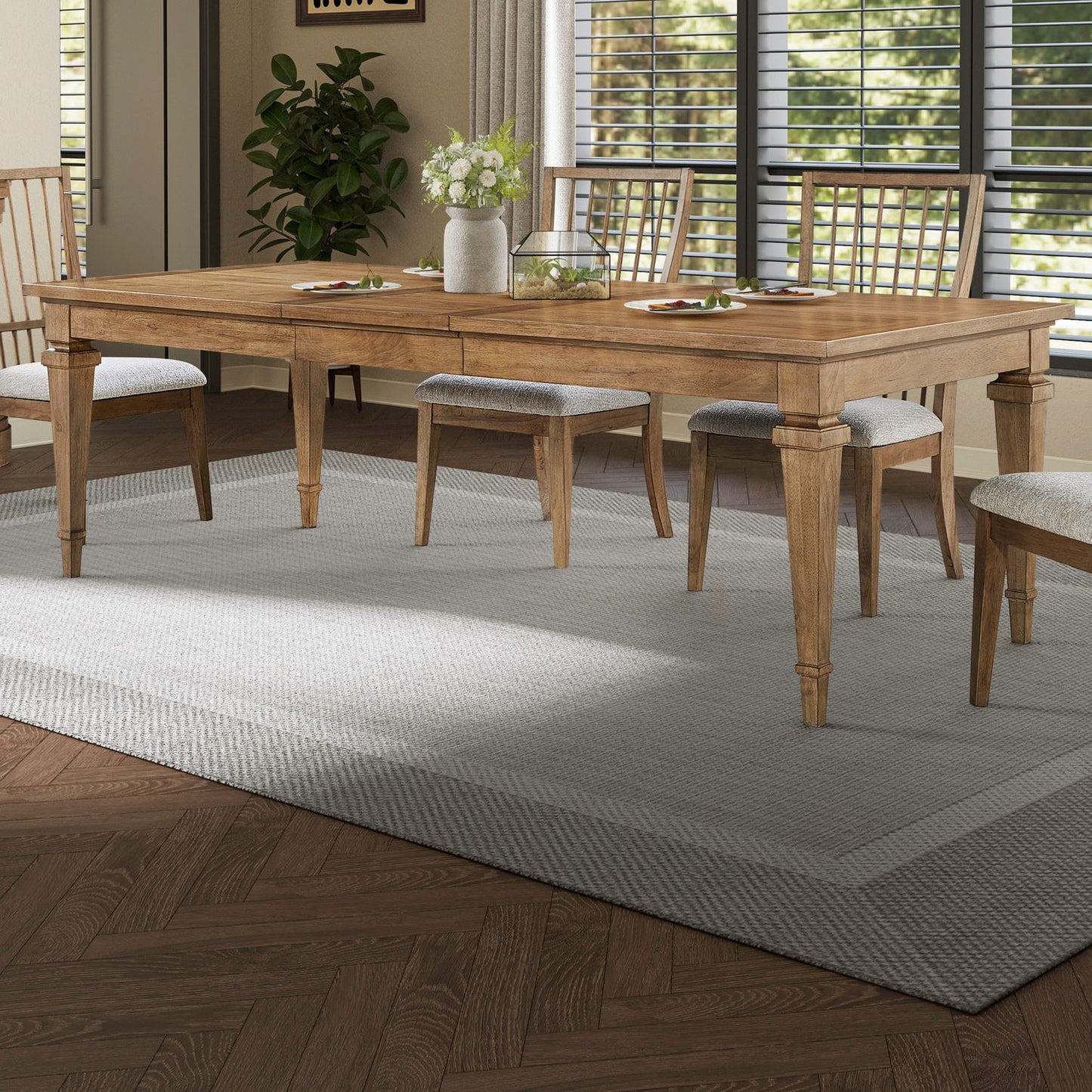 Haven Hills - Rectangular Leg Table - Camel Beige