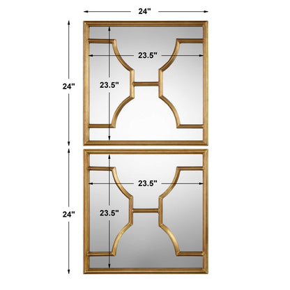 Misa - Square Mirrors (Set of 2) - Gold