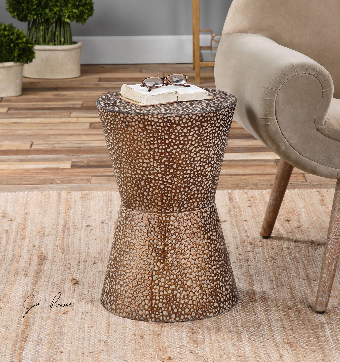 Cutler - Drum Shaped Accent Table - Dark Brown