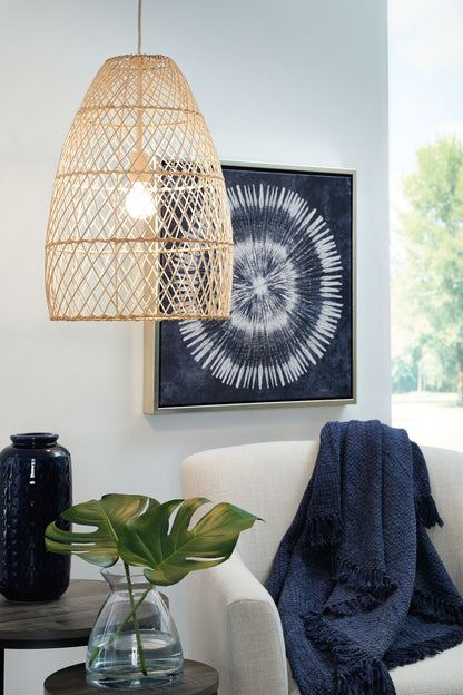 Calett - Beige - Rattan Pendant Light