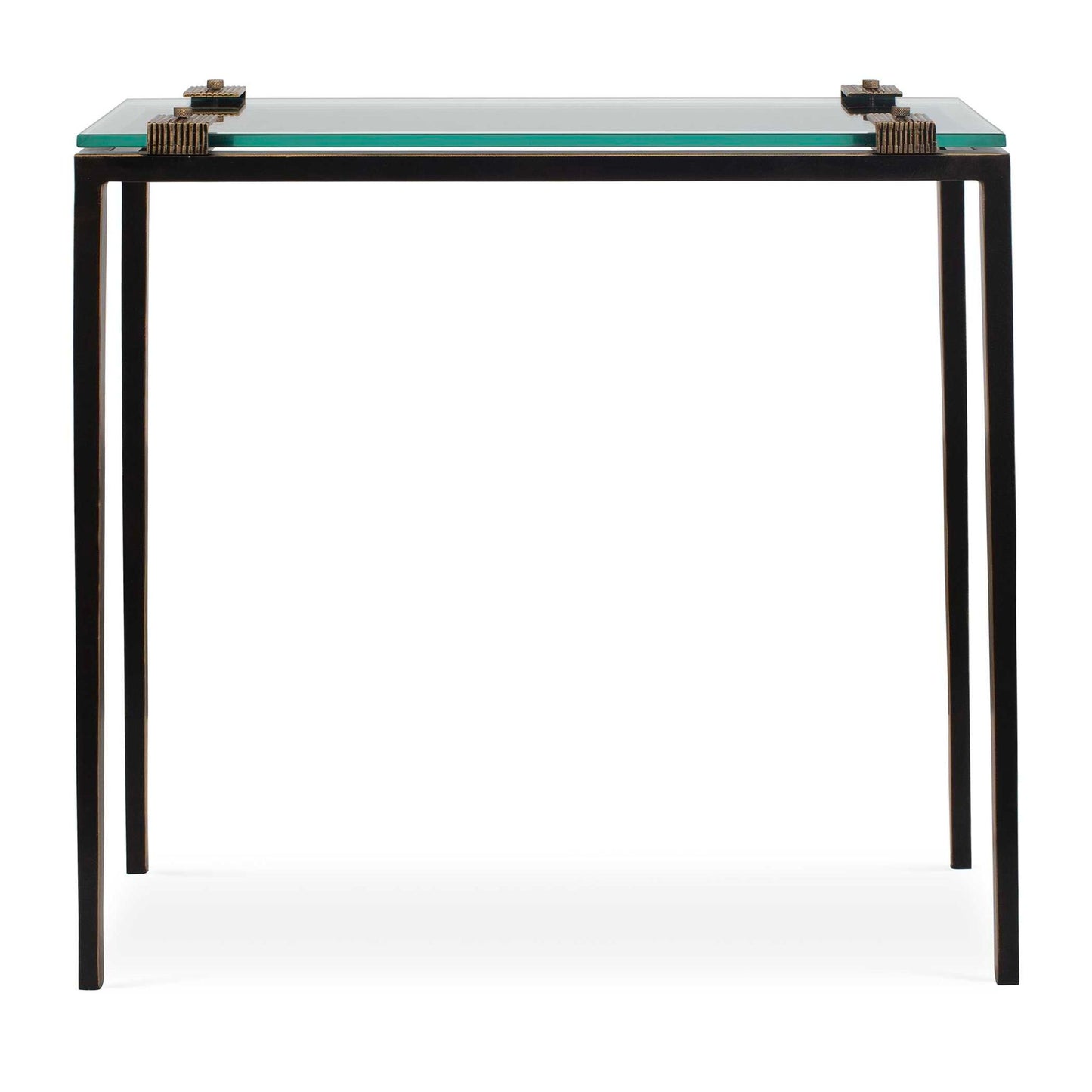 Averona - Glass Top Accent Table - Bronze