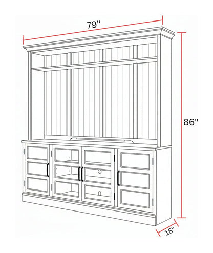 Shoreham - 76" TV Console With Hutch - Effortless White