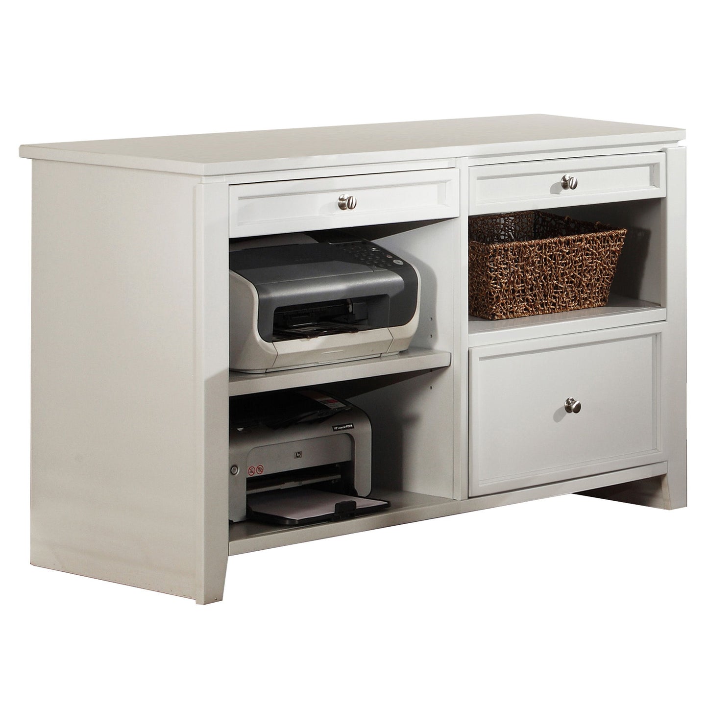 Boca - U Shape Desk With Credenza File And Hutch - Cottage White