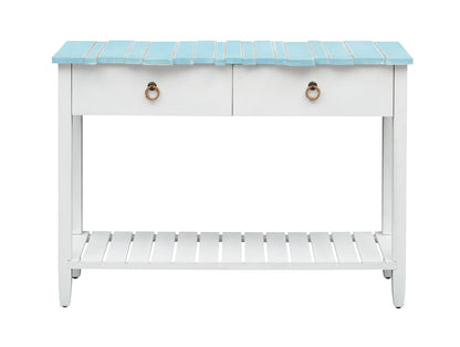 Boardwalk - Plank Style Top Table With Open Slatted Lower Shelf