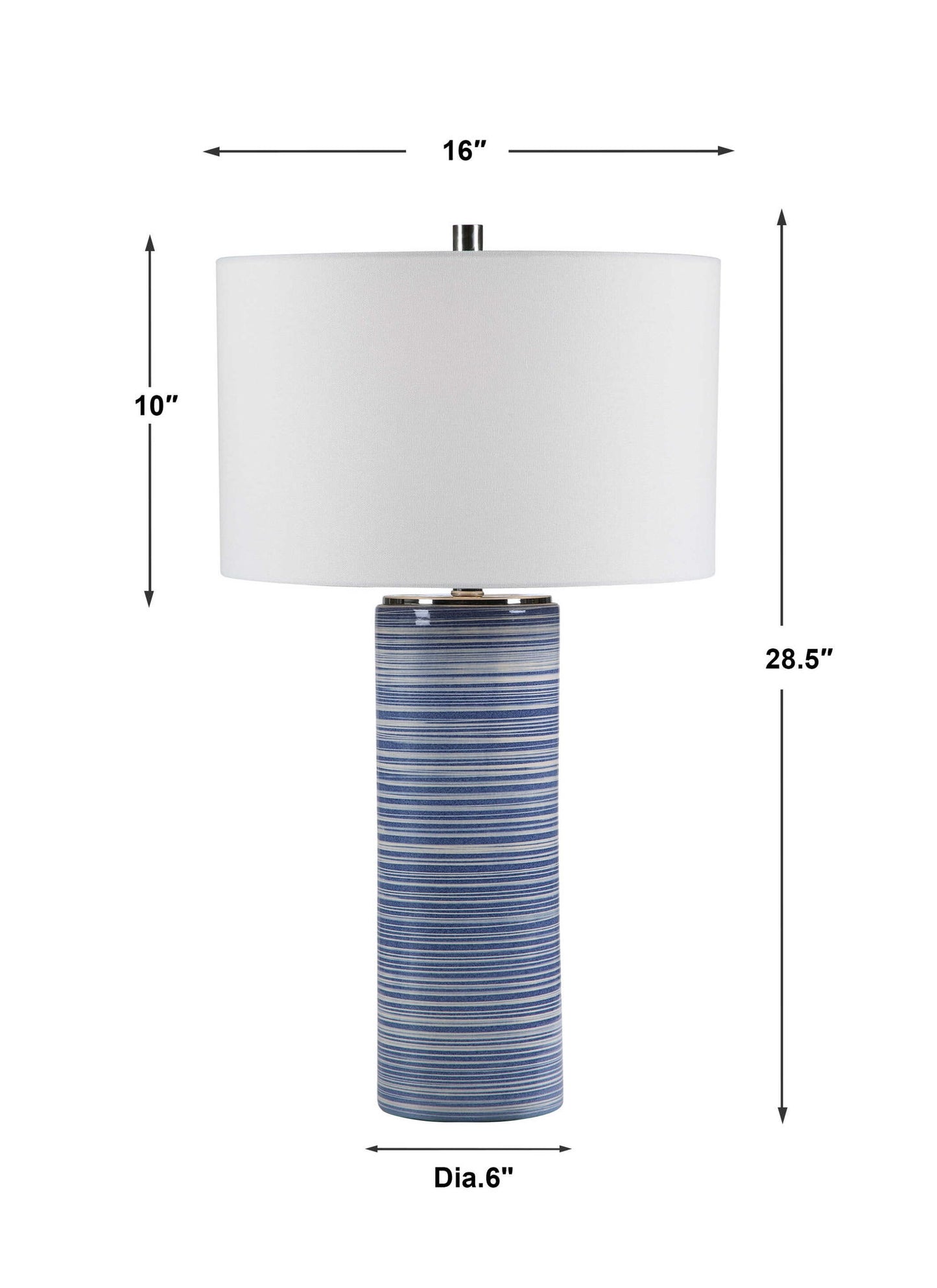 Montauk - Striped Table Lamp - Blue