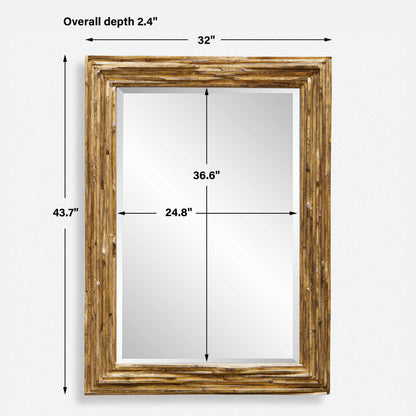 Overlap - Teak Wood Mirror - Light Brown