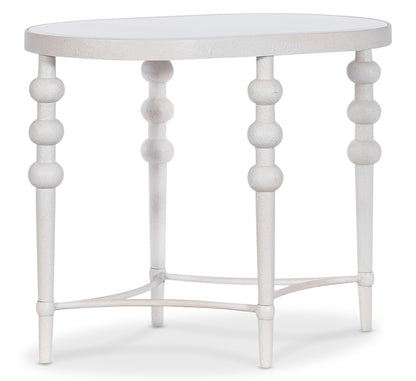 Melange - On The Bright Side Oval End Table - White