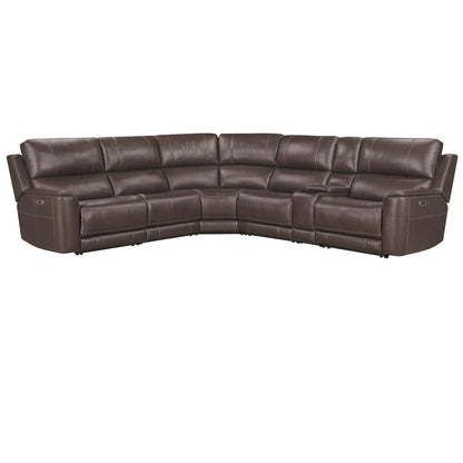Easton - 6 Piece Zero Gravity Power Reclining Sectional With Power Adjustable Headrests - Steamboat Brown