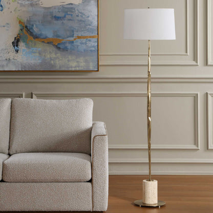 Halen - Brass Floor Lamp - Brass,Gold