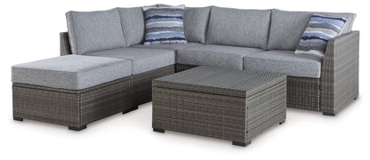 Petal Road - Gray - Loveseat Sectional, Ottoman, Table Set (Set of 4)