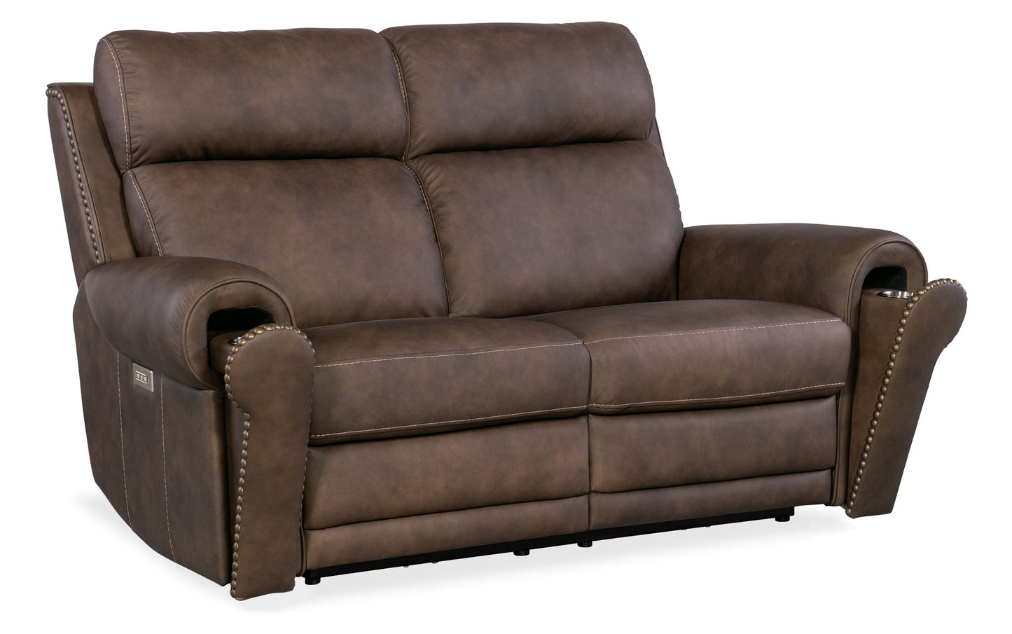 SS - Duncan Power Loveseat With Power Headrest & Lumbar - Dark Brown