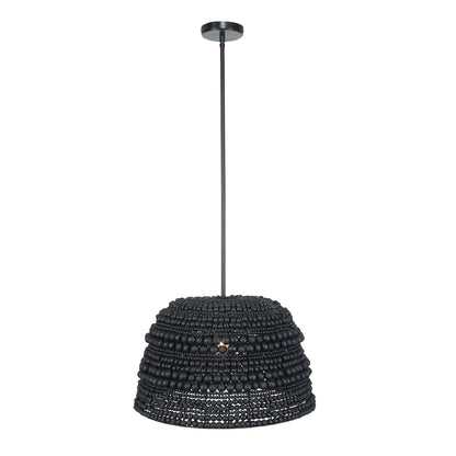Persephone - Bead 1 Light Pendant - Black