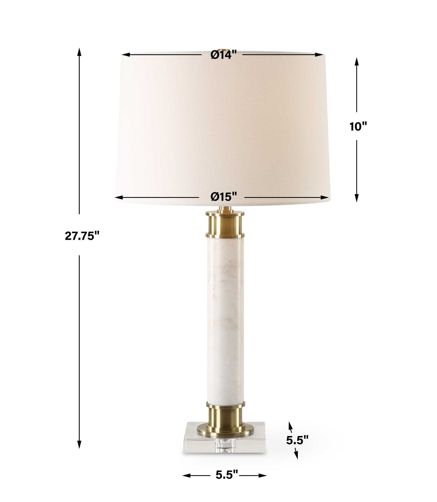 Plinth - White Marble Table Lamp