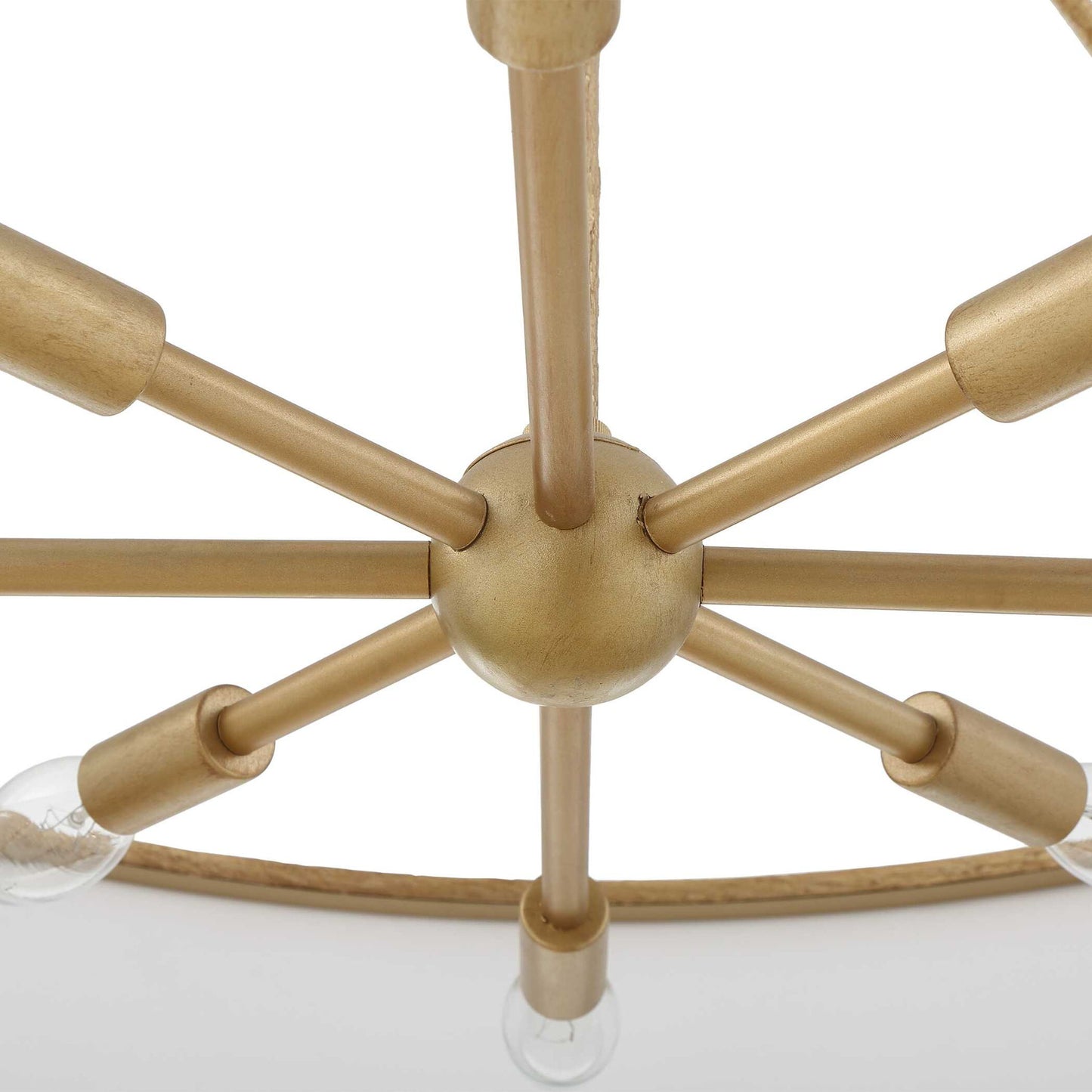 Algiers - 8 Light Drum Pendant - Gold / White