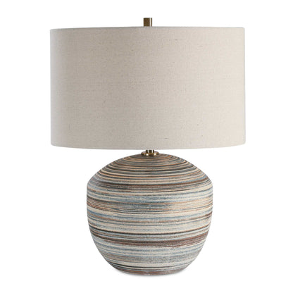 Prospect - Striped Accent Lamp - Light Brown