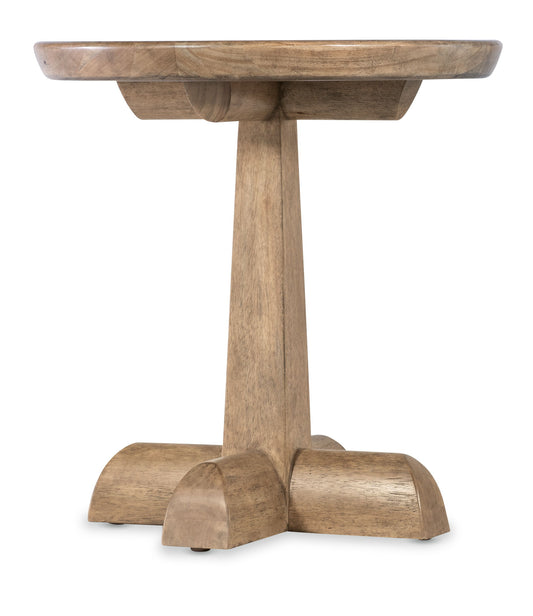 Vineyard Row - Round Pedestal End Table - Light Brown