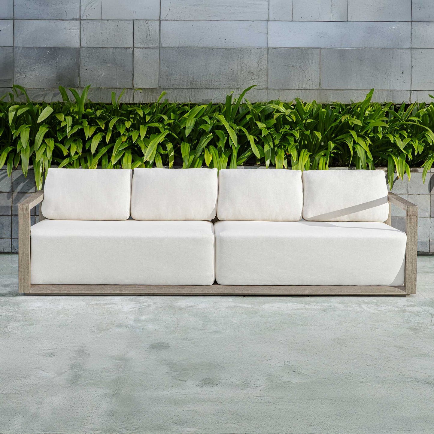 Remsen - Outdoor Sofa - White / Brown