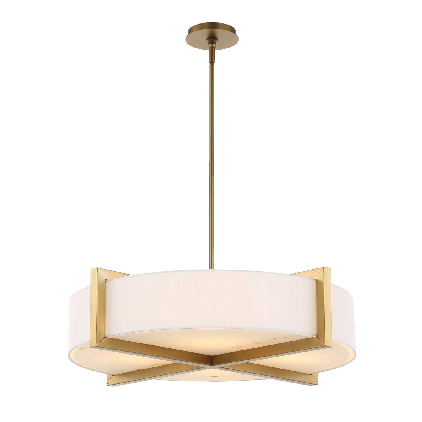Cresson - 4 Light Drum Pendant - White / Gold