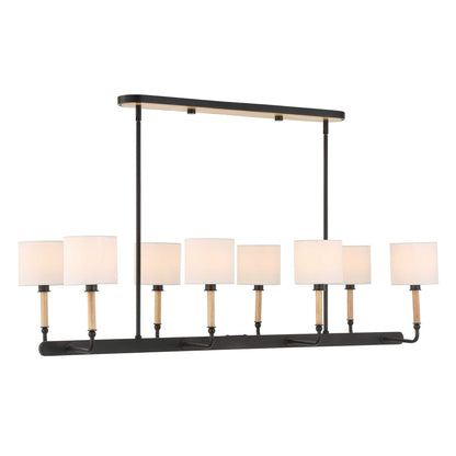 Franconia - 8 Light Pendant - Black / White