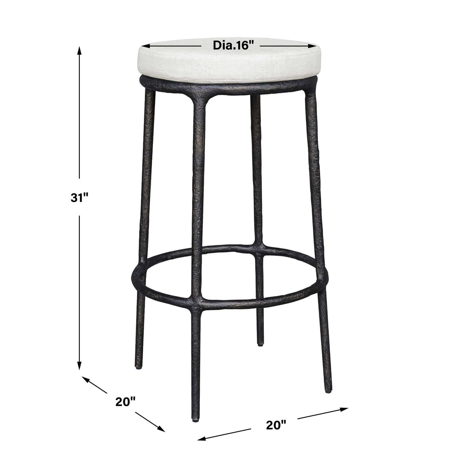 Thayer - Outdoor Bar Stool - Black / White