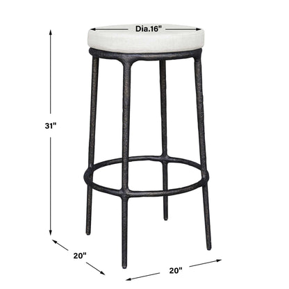 Thayer - Outdoor Bar Stool - Black / White