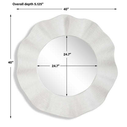 Wave Length - Round Mirror - White