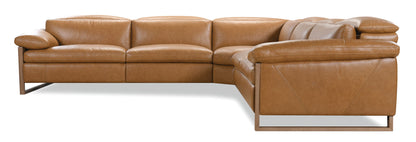 MS - Jericho Five-Piece Power Reclining Sectional - Light Brown