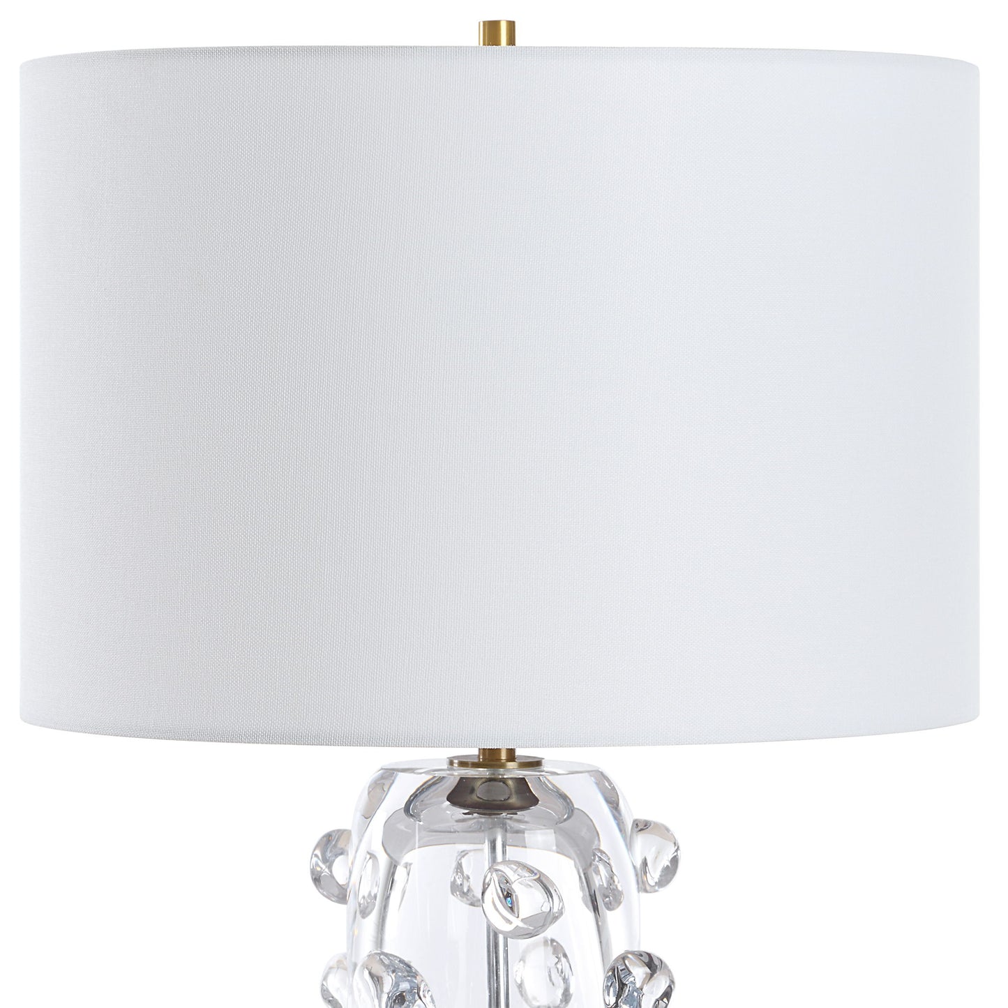 Aura - Clear Glass Table Lamp - White