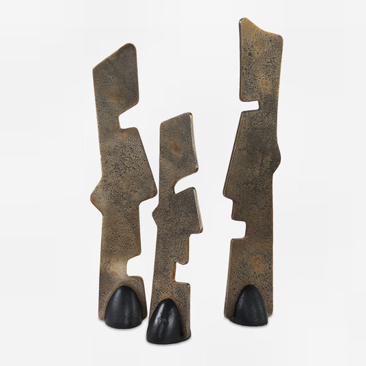 Geometric Echoes - Sculptures (Set of 3) - Bronze