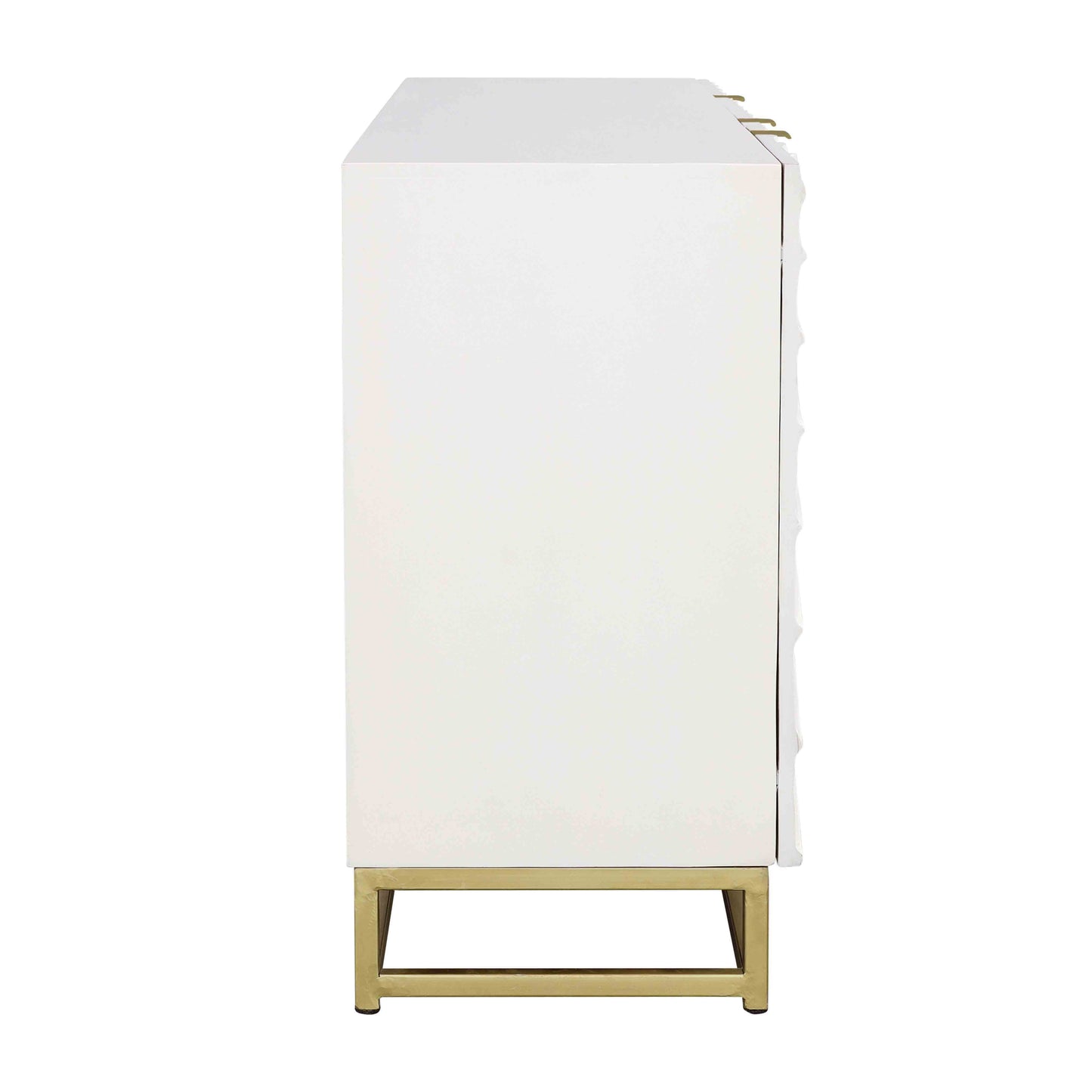 Fallow - Three Door Credenza - White / Gold