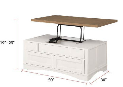 Americana Modern - Cocktail Table With Lift Top - Cotton With Weathered Natural Top