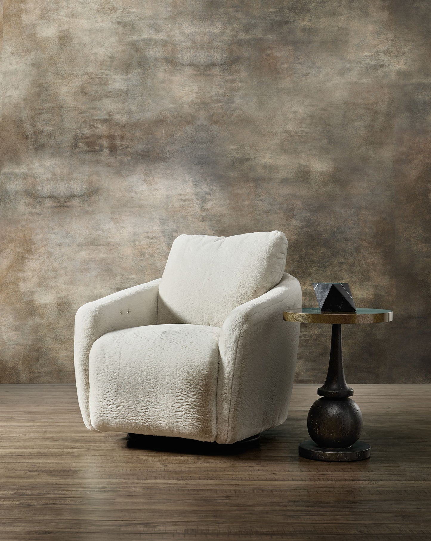 CC - Bonnie Swivel Chair With Power Footrest - White