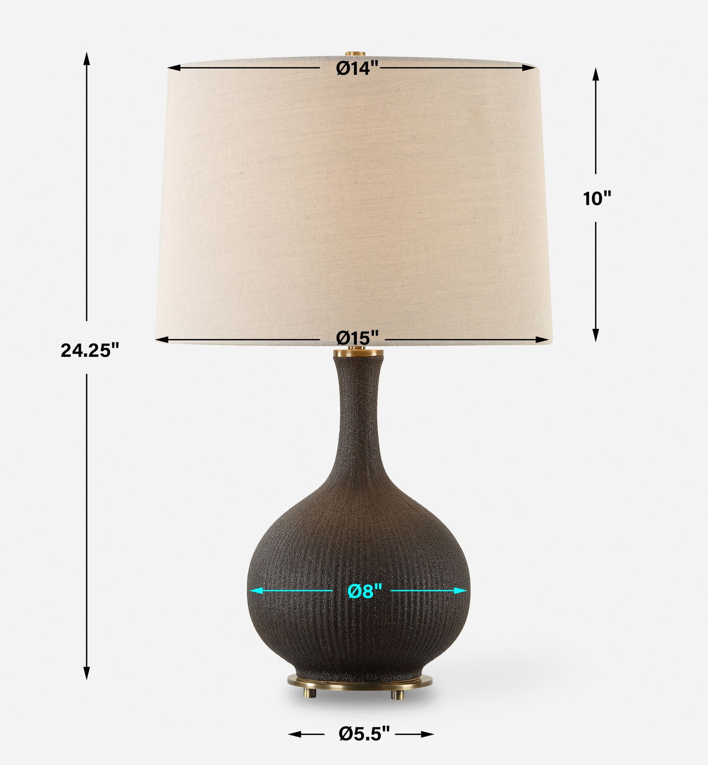 Rimini - Black Glaze Table Lamp