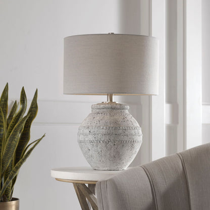 Montsant - Stone Table Lamp - Pearl Silver