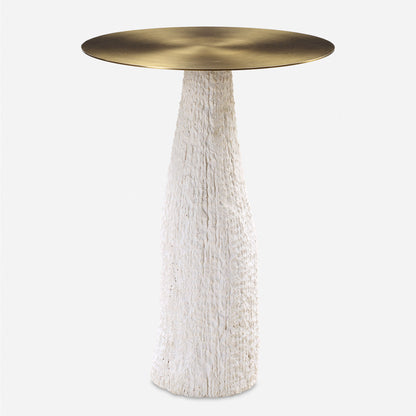 Hollen - Stone Accent Table - White