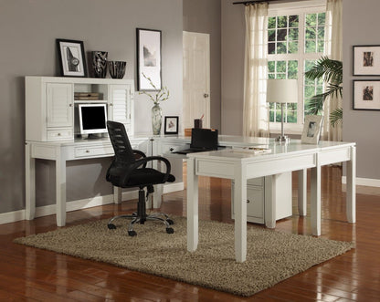 Boca - U Shape Desk With Hutch And File - Cottage White