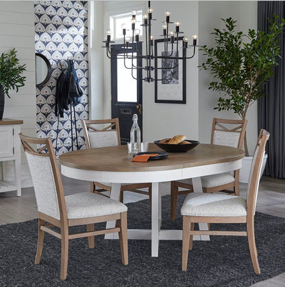 Americana Modern Dining - Round Extendable Dining Table - Cotton