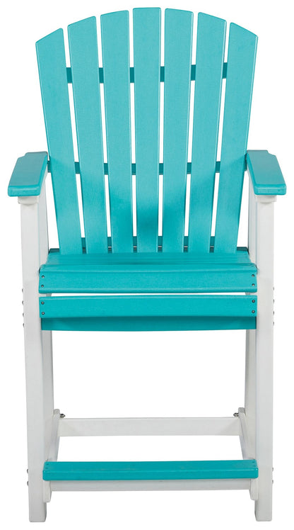 Eisely - Turquoise / White - Barstool (Set of 2)