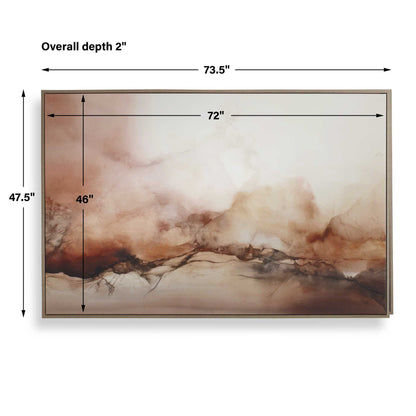 Rise - Framed Modern Canvas - Black / Brown / Orange / White