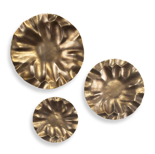 Peonia - Outdoor Wall Art (Set of 3) - Gold