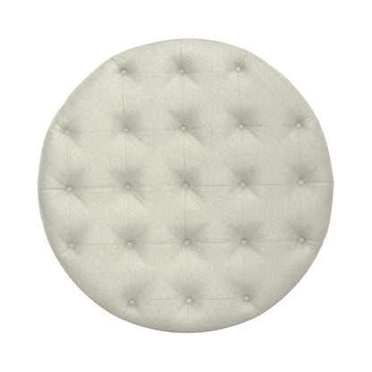 Americana Farmhouse - Round Cocktail Ottoman - Light Brown