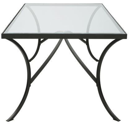 Alayna - Metal & Glass Coffee Table - Black