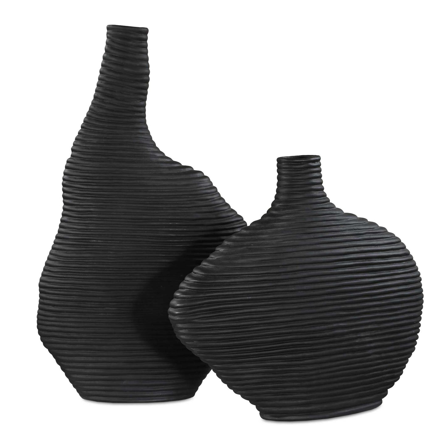 Duostacked - Vases (Set of 2) - Black