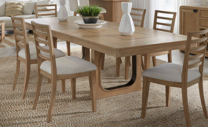 Escape - Dining Table With Extensions - Glazed Natural Oak / Black Metal Trim