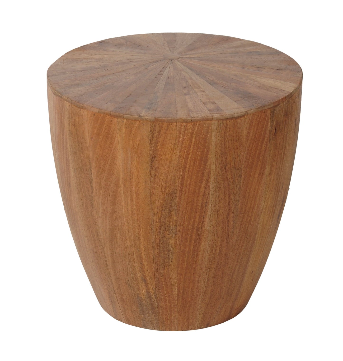 Del Sol - Solid Wood Table With Offset Sunburst Patterned Top