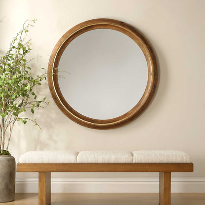 Frontier - Round Wood Mirror - Woodtone