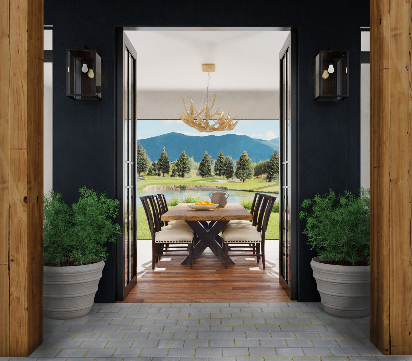 Big Sky - Trestle Dining Table With 2-20" Leaves