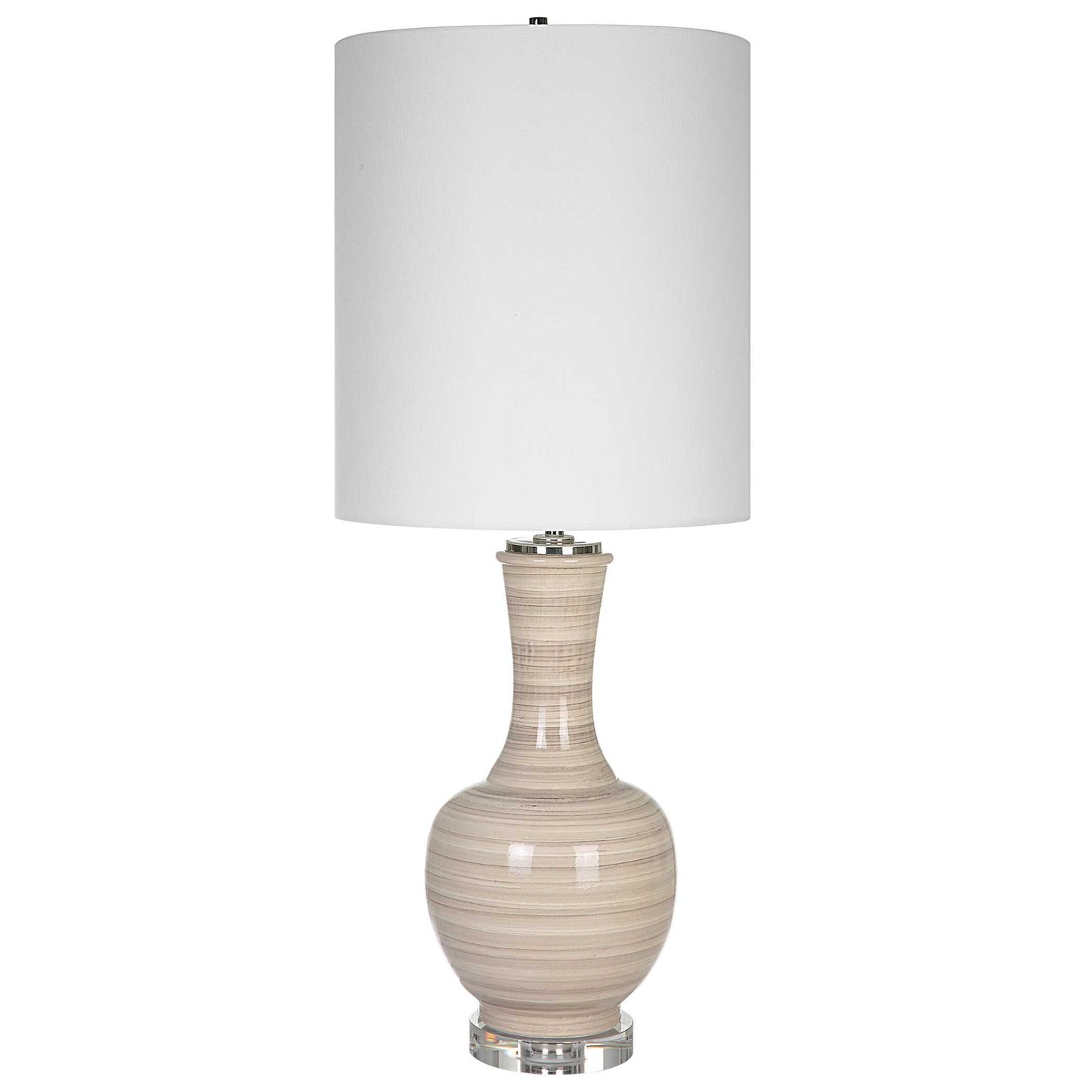 Chalice - Striped Table Lamp - Beige