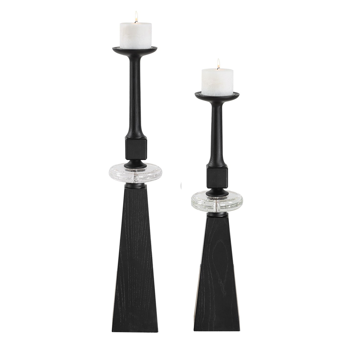 Ebon Glow - Floor Candleholders (Set of 2) - Black